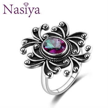 Nasiya Vintage Style Rings With Created Rainbow Topaz For Women 925 Silver Gemstone Jewelry For Party Wedding Birthday Gift
Nasiya Vintage Style Rings With Created Rainbow Topaz For Women 925 Silver Gemstone Jewelry For Party Wedding Birthday Gift
