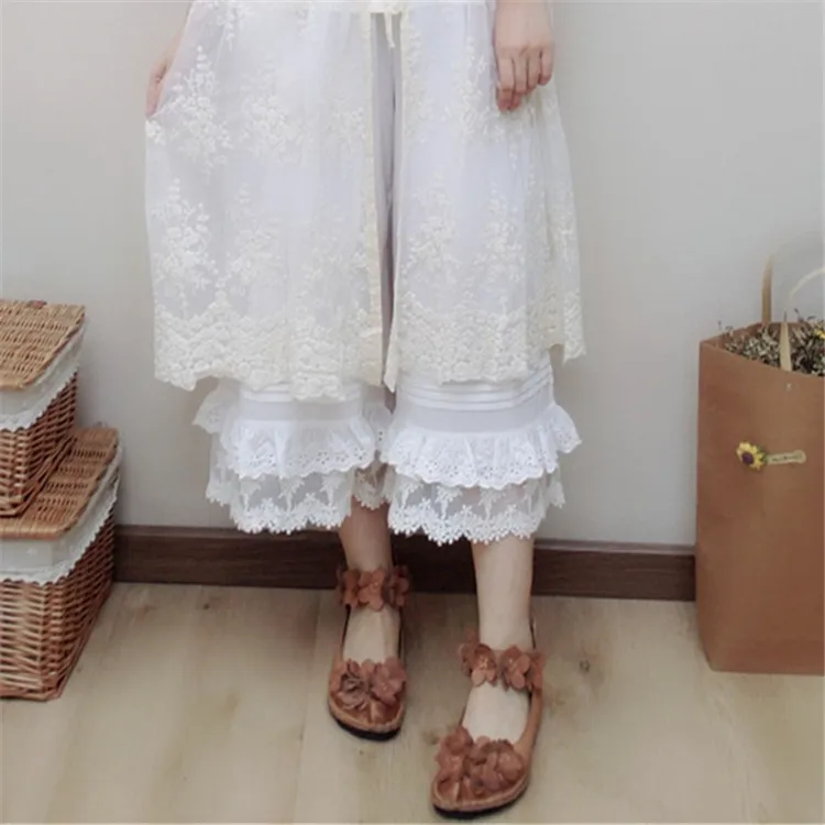 Vintage Forest Girl Style Wide Leg Pants Retro Lace Elastic Waist Casual Women Pants Plus Size Trousers Ankle Length Pants 1189
Vintage Forest Girl Style Wide Leg Pants Retro Lace Elastic Waist Casual Women Pants Plus Size Trousers Ankle Length Pants 1189