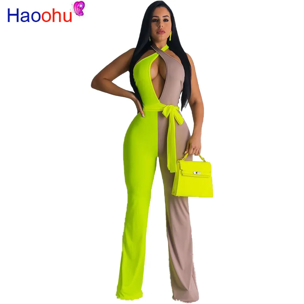Color Block Spliced Sexy Party Jumpsuit Women Off The Shoulder Backless Bandage Romper Summer Halter Front Cut Out Beach Overall
Color Block Spliced Sexy Party Jumpsuit Women Off The Shoulder Backless Bandage Romper Summer Halter Front Cut Out Beach Overall
