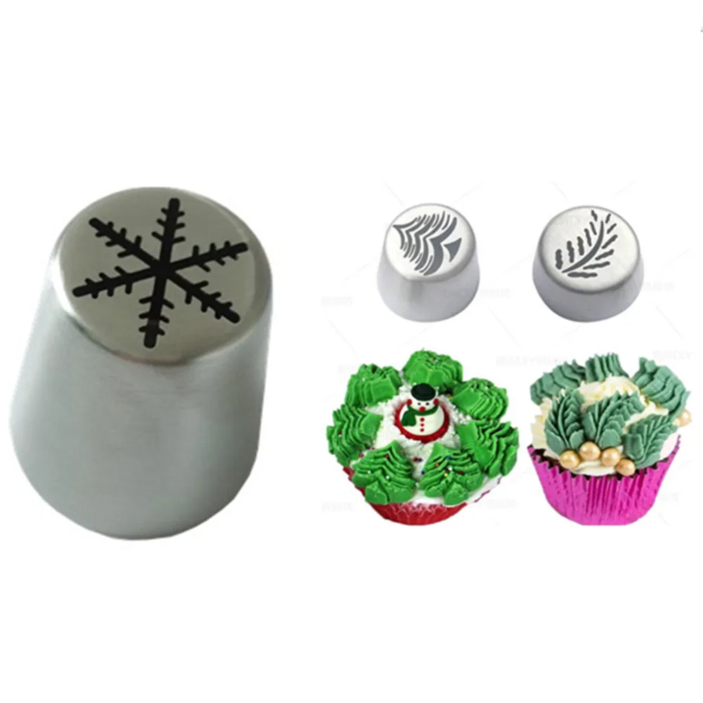 3 PCS/LOT Christmas Pastry Piping Nozzles Christma...