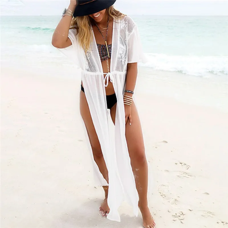 Lace Chiffon Beach Dress 2018 Sexy Women Bikini Cover Up Swimsuit White Patchwork Thin Cardigan Swimming Beachwear Tunic Sarong
Lace Chiffon Beach Dress 2018 Sexy Women Bikini Cover Up Swimsuit White Patchwork Thin Cardigan Swimming Beachwear Tunic Sarong