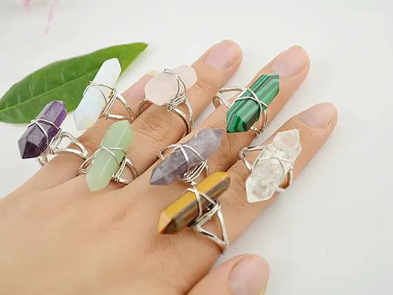 Wholesale 10pcs/lot Natural Stone Quartz Reiki Point Ring Cooper Wire Warped Finger ring
Wholesale 10pcs/lot Natural Stone Quartz Reiki Point Ring Cooper Wire Warped Finger ring