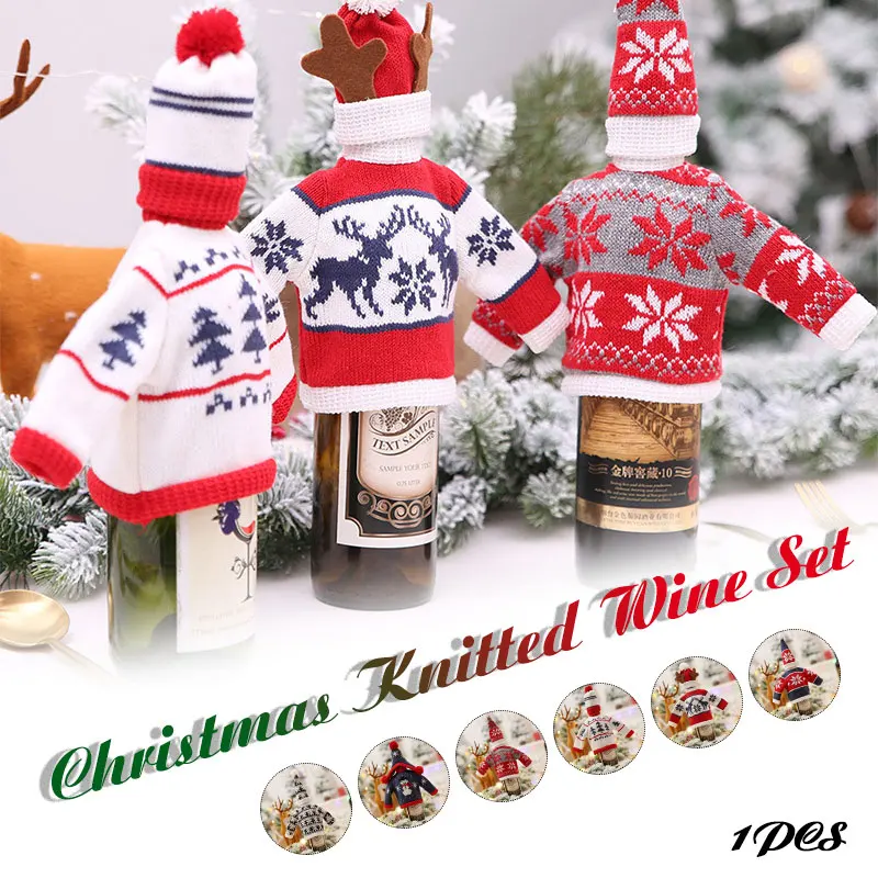 1pcs Christmas Decorations Wine Bottle Sweater Cover Bag Santa Claus Knitting Hats for New Year Xmas Home Dinner Party Decor
1pcs Christmas Decorations Wine Bottle Sweater Cover Bag Santa Claus Knitting Hats for New Year Xmas Home Dinner Party Decor