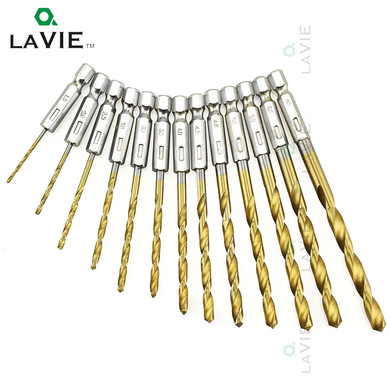 LA VIE 13pcs 1/4 Hex Shank Tungsten Twist Drill Bit HSS Bits Carbide High Speed Steel Titanium Coated Drill Bit Set 1.5-6.5mm 01
LA VIE 13pcs 1/4 Hex Shank Tungsten Twist Drill Bit HSS Bits Carbide High Speed Steel Titanium Coated Drill Bit Set 1.5-6.5mm 01
