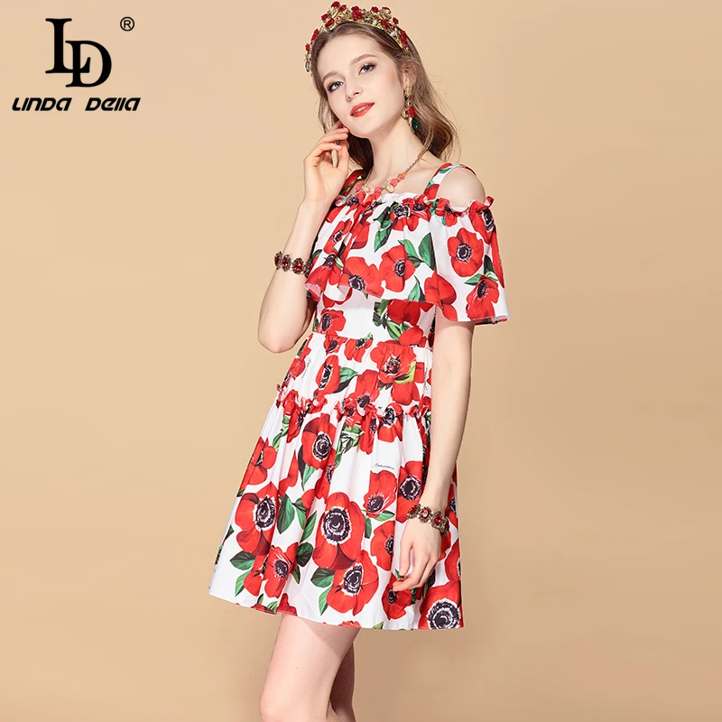 LD LINDA DELLA Fashion Runway Casual Vacation Party Summer Dress Women's off shoulder Ruffles Floral Print Elegant Mini Dress
LD LINDA DELLA Fashion Runway Casual Vacation Party Summer Dress Women's off shoulder Ruffles Floral Print Elegant Mini Dress