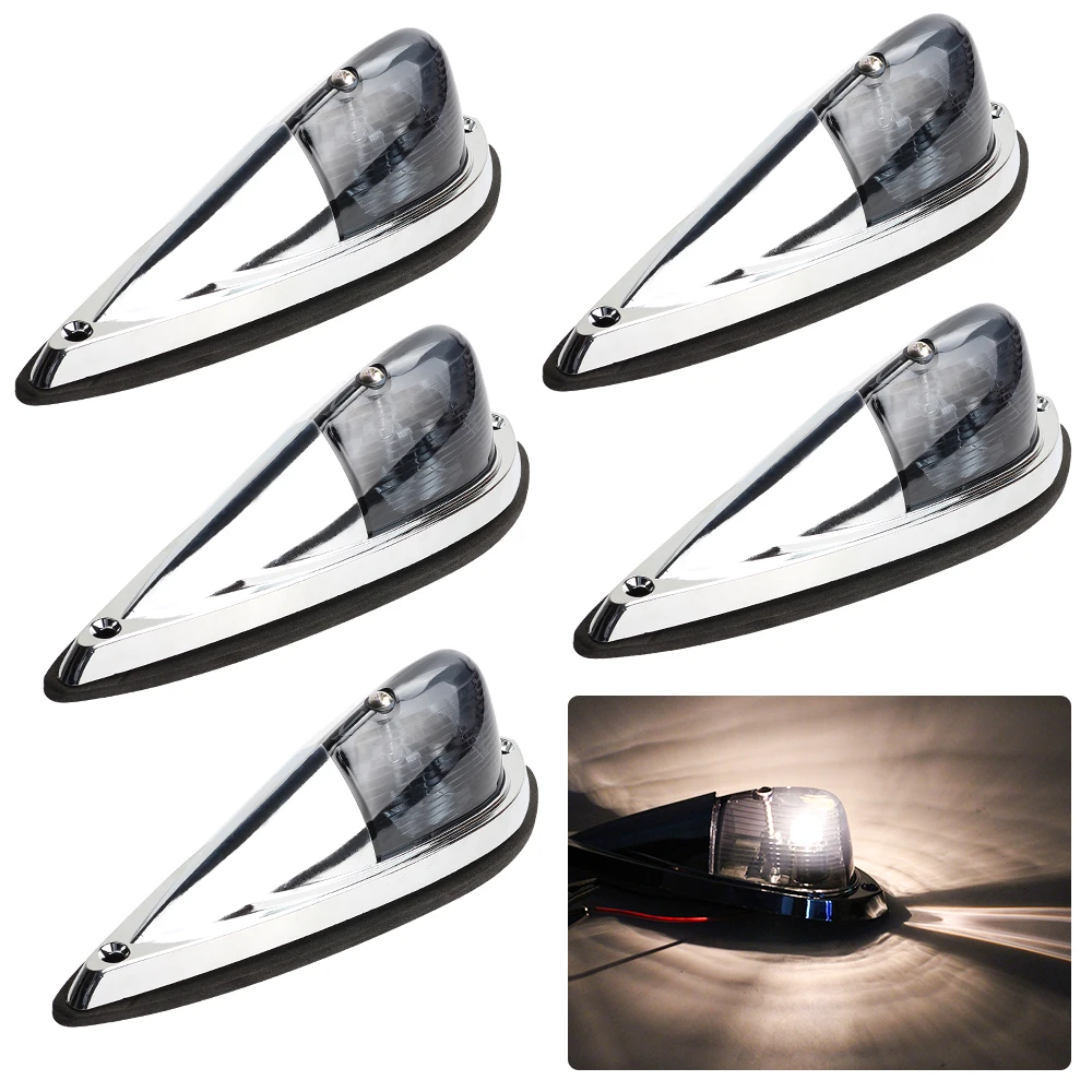 KEYECU Smoked Lens Chrome Base Cab Roof Top Marker Running Lamps w/ Clear LED Bulbs for Chevrolet Dodge Ford Toyota Trucks
KEYECU Smoked Lens Chrome Base Cab Roof Top Marker Running Lamps w/ Clear LED Bulbs for Chevrolet Dodge Ford Toyota Trucks