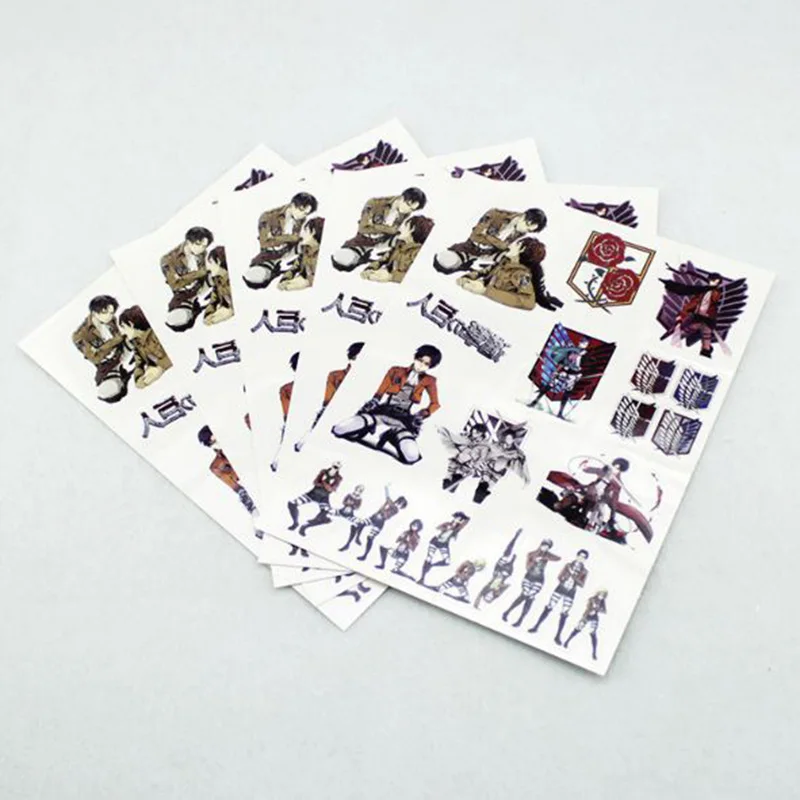 5 Pcs/set Kawaii Classic Toy Cartoon Anime Attack on Titan Tattoo Stickers Tattoo Body Art Children Toys
5 Pcs/set Kawaii Classic Toy Cartoon Anime Attack on Titan Tattoo Stickers Tattoo Body Art Children Toys