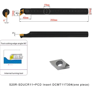 S20R SDUCR11+DCMT11T304 PCD Insert Turning Tool Internal Turning CNC Lathe Metal Tool Boring Bar Holder Set
S20R SDUCR11+DCMT11T304 PCD Insert Turning Tool Internal Turning CNC Lathe Metal Tool Boring Bar Holder Set
