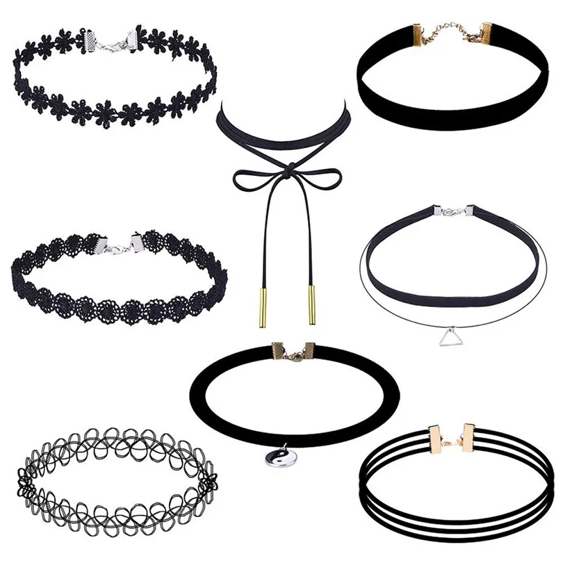 Superior 8 Pieces Choker Set Stretch Velvet Classic Gothic Women Girls Tattoo Lace Choker Watch Hot Sale Oct 14*
Superior 8 Pieces Choker Set Stretch Velvet Classic Gothic Women Girls Tattoo Lace Choker Watch Hot Sale Oct 14*