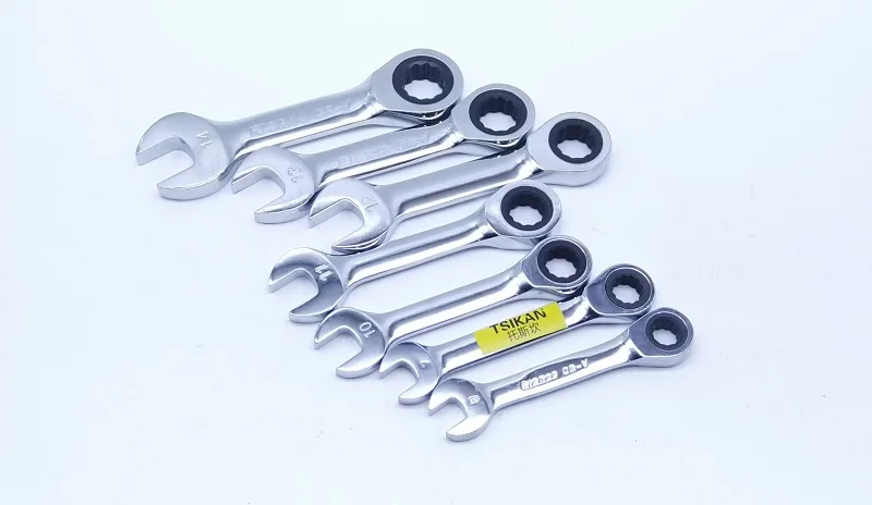 New 8pcs 72T 8-15mm Mini Double End Stubby Ratchet Wrench Combination Wrench Open End Wrench DIN.c 8 9 10 11 12 13 14 15mm CR-V
New 8pcs 72T 8-15mm Mini Double End Stubby Ratchet Wrench Combination Wrench Open End Wrench DIN.c 8 9 10 11 12 13 14 15mm CR-V