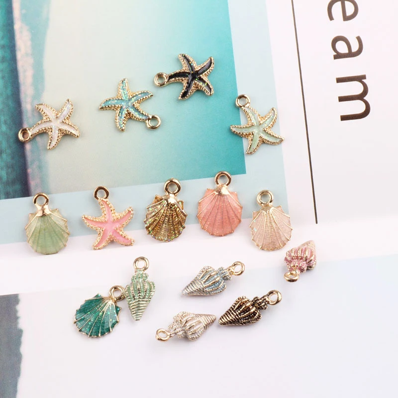 10pcs Nautical Ocean Starfish Shell Conch Sea Enamel Charms DIY Bracelet Necklace Oil Drop Pendant Jewelry Accessory DIY Craft
10pcs Nautical Ocean Starfish Shell Conch Sea Enamel Charms DIY Bracelet Necklace Oil Drop Pendant Jewelry Accessory DIY Craft