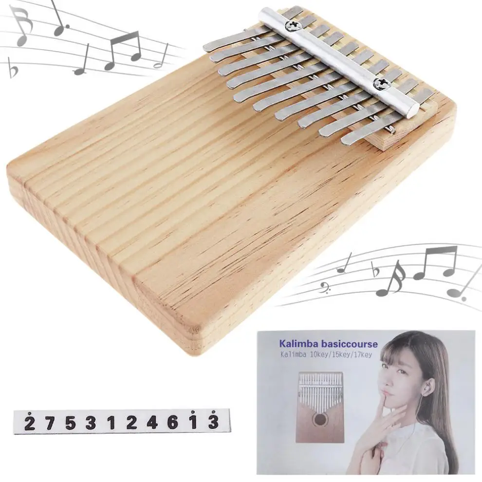 10 Keys Kalimba Solid Natural Wood Thumb Piano Mbira Mini Keyboard Musical Instrument Finger Piano with Tone Sticker
10 Keys Kalimba Solid Natural Wood Thumb Piano Mbira Mini Keyboard Musical Instrument Finger Piano with Tone Sticker