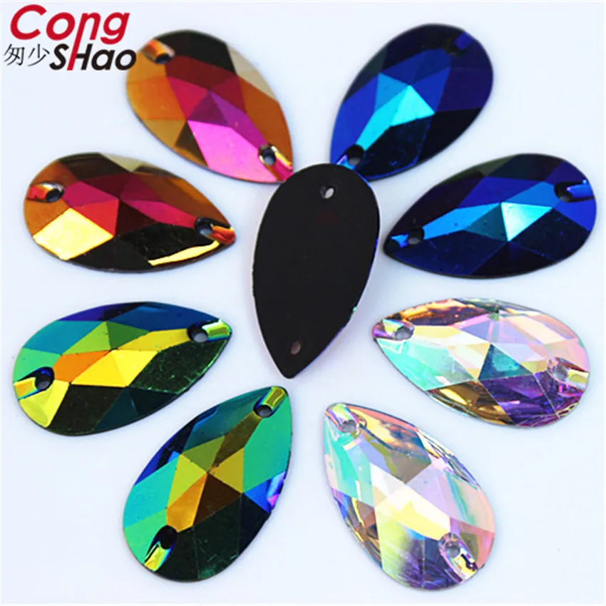 Cong Shao 50Pcs 16*28mm Drop shape Black Crystals AB Rhinestone Flatback sewing 2 Hole Stones Resin For DIY Wedding Dress CS766
Cong Shao 50Pcs 16*28mm Drop shape Black Crystals AB Rhinestone Flatback sewing 2 Hole Stones Resin For DIY Wedding Dress CS766