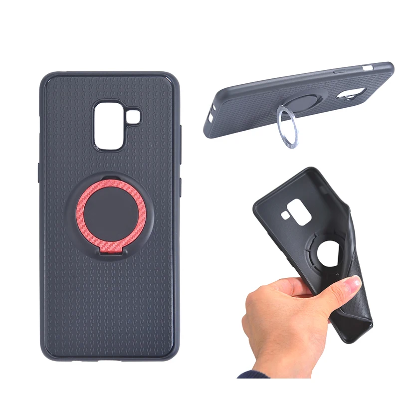 Luxury Stand Case for Samsung Galaxy A8+ 2018 / A8 Plus Car Holder Magnetic Bracket Finger Ring Soft TPU Silicon Back Cover |