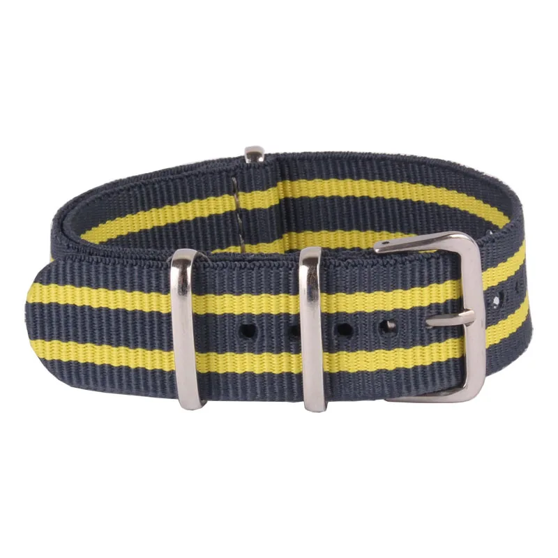 New Arrival Wholesale 20 mm Stripe YELLOW Nato Woven Fiber watchband 20mm Nylon Watch Straps Wristwatch Band Buckle Cheap fabric
New Arrival Wholesale 20 mm Stripe YELLOW Nato Woven Fiber watchband 20mm Nylon Watch Straps Wristwatch Band Buckle Cheap fabric