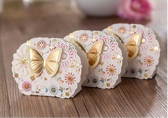 decoration laser cut party sweet favors wedding paper candy box