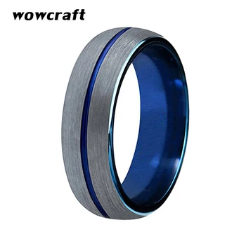 6mm Women Tungsten Wedding Ring Blue Plated with Center Groove Style Matte Surface Dome Band Comfort Fit
6mm Women Tungsten Wedding Ring Blue Plated with Center Groove Style Matte Surface Dome Band Comfort Fit