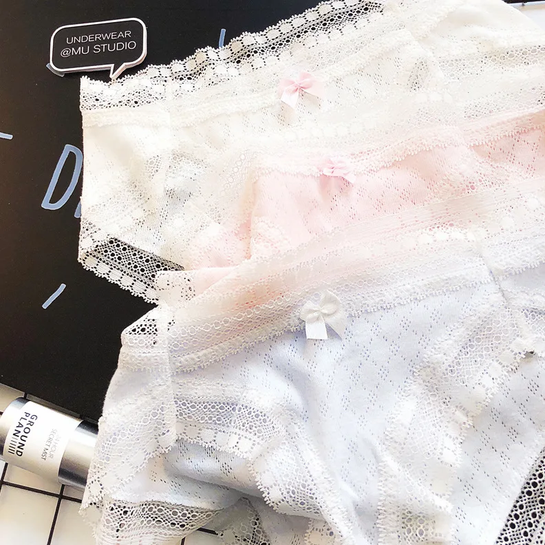 fresh pure cotton knitted cotton lace edge pure color lovely sexy female middle waist no trace triangle underwear
fresh pure cotton knitted cotton lace edge pure color lovely sexy female middle waist no trace triangle underwear