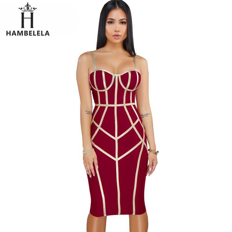 HAMBELELA 2019 New Women's Summer Fitness Party Dresses Green Black Red Stripe Strapless Sheath Sexy Club Vestidos Bandage Dress (4)