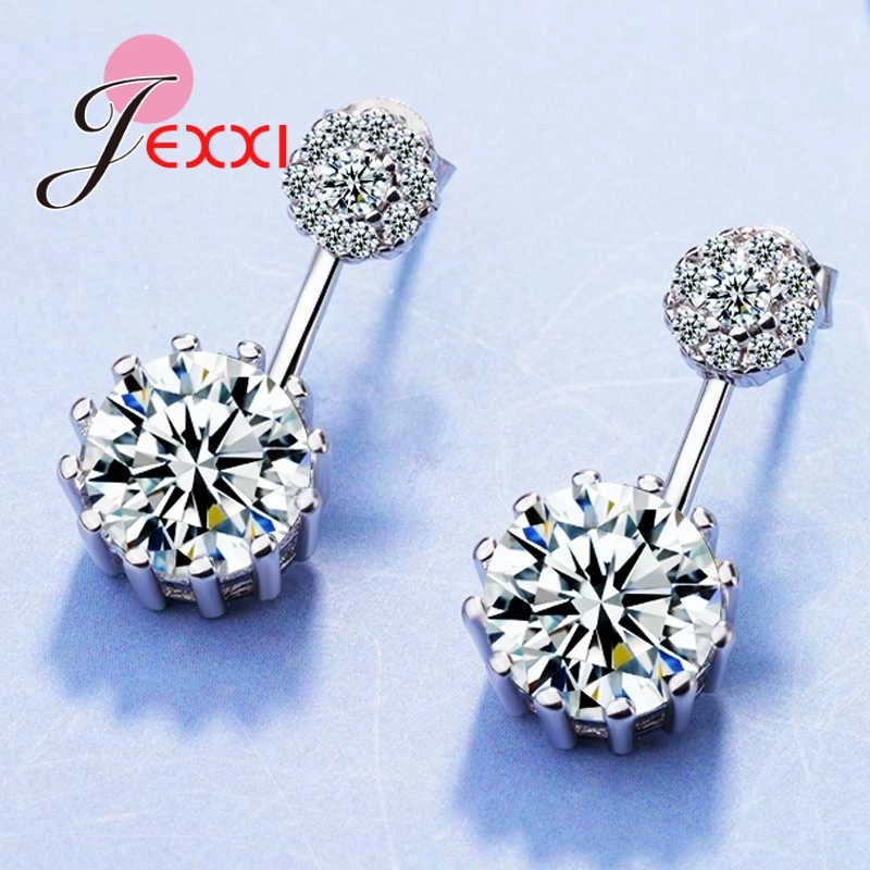 Classic 925 Sterling Silver Round Shape Clear CZ Stud Earrings Paved with AAA Austrian Cubic Zirconia for Wedding Party
Classic 925 Sterling Silver Round Shape Clear CZ Stud Earrings Paved with AAA Austrian Cubic Zirconia for Wedding Party