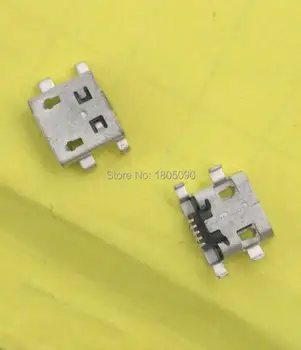 

50pcs Micro USB mini Connector 5pin heavy plate 0.9mm DIP4 flat no side Long body for ZTE V880 Mobile phone charging tail socket