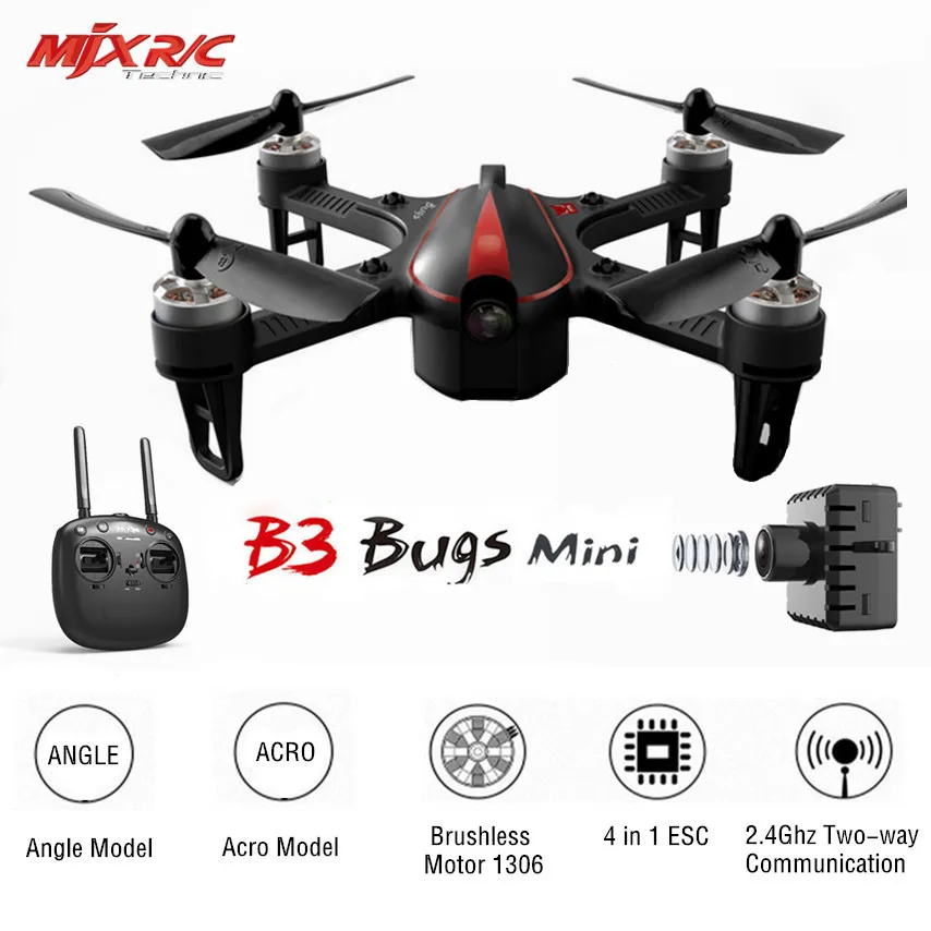 MJX B3 Bugs 3 Mini RC Drone Quadcopter Brushless With 1306 2750KV Motor 7.4V 850mAh 45C Battery
MJX B3 Bugs 3 Mini RC Drone Quadcopter Brushless With 1306 2750KV Motor 7.4V 850mAh 45C Battery
