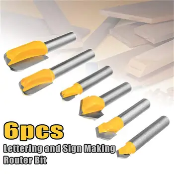 6pcs 1/4 Inch Shank Router Bit V Groove Round Nose Cutters For Wood Woodworking Tools
6pcs 1/4 Inch Shank Router Bit V Groove Round Nose Cutters For Wood Woodworking Tools