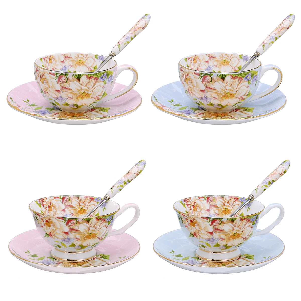 Pink Blue Color British Tea Set Bone China Porcelain Ceramic Cup with Spoon Saucer for Coffee Milk Black Tea Pumpkin Cup
Pink Blue Color British Tea Set Bone China Porcelain Ceramic Cup with Spoon Saucer for Coffee Milk Black Tea Pumpkin Cup