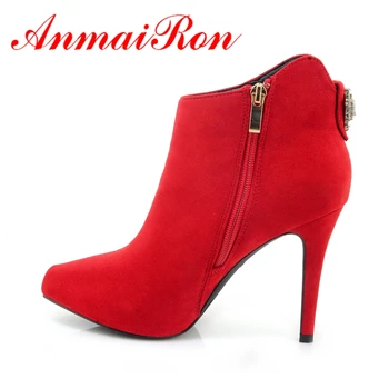 AnmaiRon Women Elegant Ankle Boots Super High Heel Women's Shoes Pointed Toe Heel Woman Short Boot Size34-39 LY012
AnmaiRon Women Elegant Ankle Boots Super High Heel Women's Shoes Pointed Toe Heel Woman Short Boot Size34-39 LY012