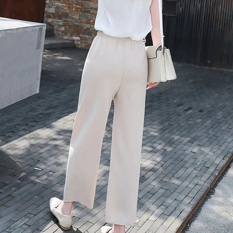 Women Wide Leg Pants Split Loose High Waist Chiffon Pants Solid Color Drawstring Casual Pants 2 Colors
Women Wide Leg Pants Split Loose High Waist Chiffon Pants Solid Color Drawstring Casual Pants 2 Colors
