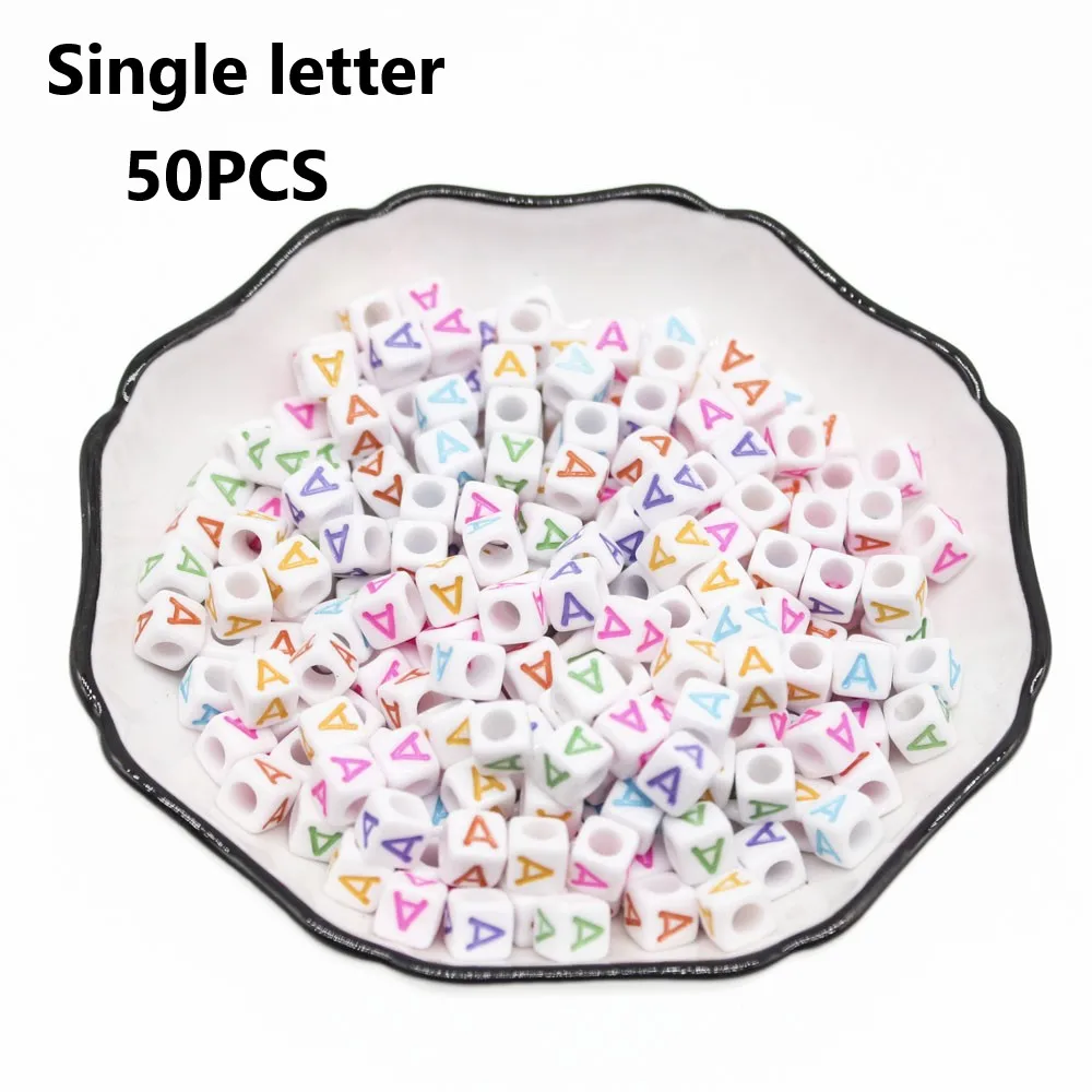 CHONGAI 50Pcs Acrylic Single Alphabet /Letter Cube Beads Mix Color For Jewelry Making DIY Loose Beads 6x6mm
CHONGAI 50Pcs Acrylic Single Alphabet /Letter Cube Beads Mix Color For Jewelry Making DIY Loose Beads 6x6mm