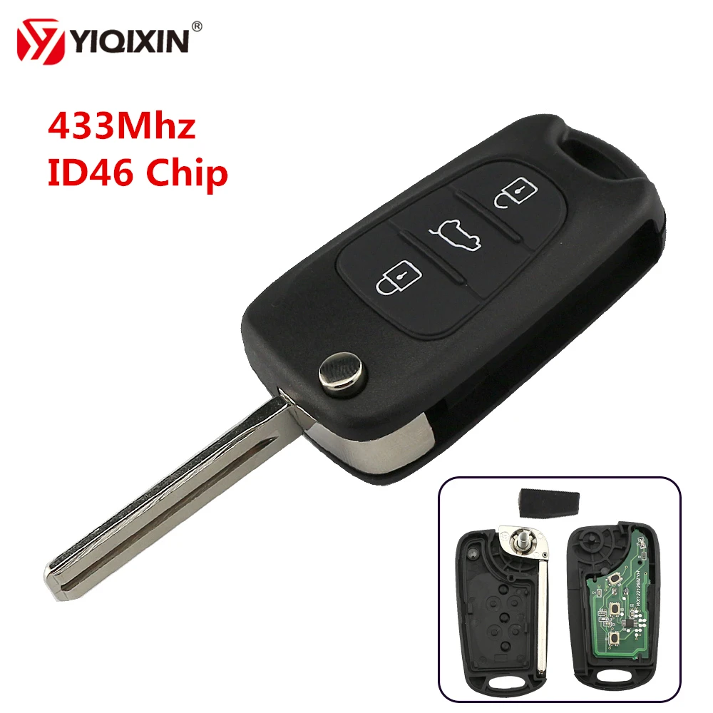 YIQIXIN 3 Button Flip key Folding Remote Car key 433Mhz ID46 Transponder Chip For Hyundai i30 ix35 Elantra 2009-2015 Key Remote
YIQIXIN 3 Button Flip key Folding Remote Car key 433Mhz ID46 Transponder Chip For Hyundai i30 ix35 Elantra 2009-2015 Key Remote