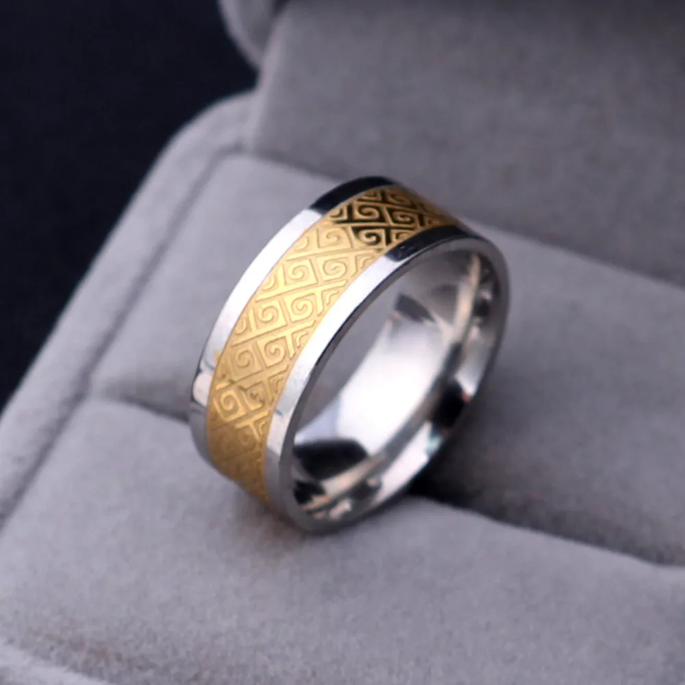8mm Titanium Vintage Ring Gold Color Rings For Men Women 316L Stainless Steel Charms
8mm Titanium Vintage Ring Gold Color Rings For Men Women 316L Stainless Steel Charms