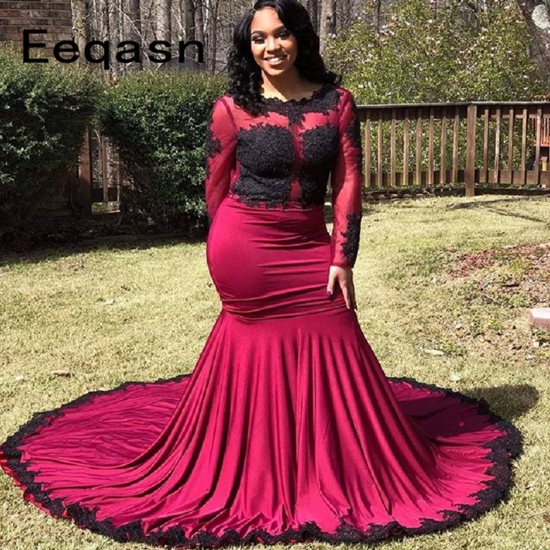 Sexy Long Prom Gowns for Women 2020 Illusion Long Sleeve Rose Red Prom Dress with Black Lace Backless Evening Gala Plus Size
Sexy Long Prom Gowns for Women 2020 Illusion Long Sleeve Rose Red Prom Dress with Black Lace Backless Evening Gala Plus Size