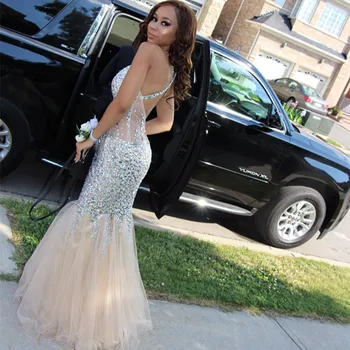 Luxury Sparkle Crystal Mermaid Prom Gown V-neck Floor Length Women Wedding Party Dress robe de soiree
Luxury Sparkle Crystal Mermaid Prom Gown V-neck Floor Length Women Wedding Party Dress robe de soiree