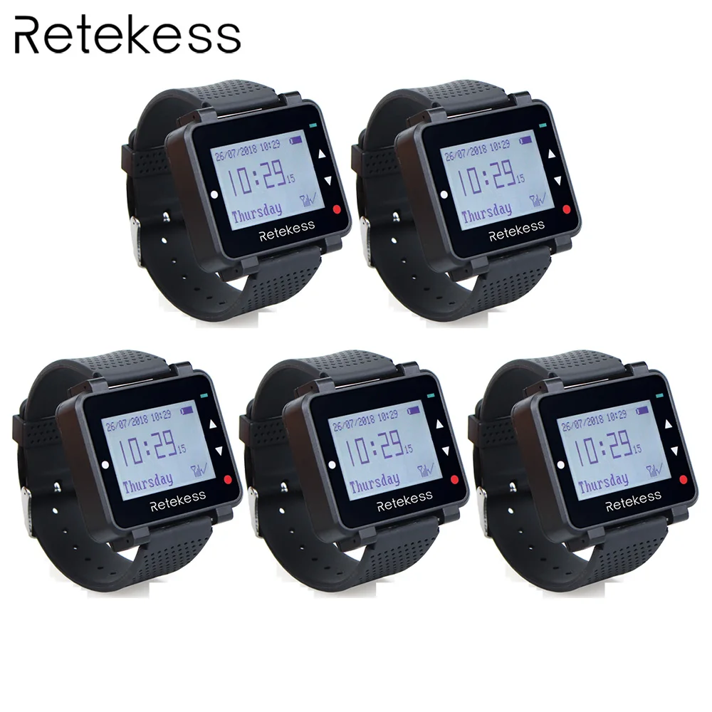 5pcs Retekess T128 433.92MHz Watch Receiver Vibrating for Wireless Waiter Calling System Call Pager Restaurant Equipment
5pcs Retekess T128 433.92MHz Watch Receiver Vibrating for Wireless Waiter Calling System Call Pager Restaurant Equipment