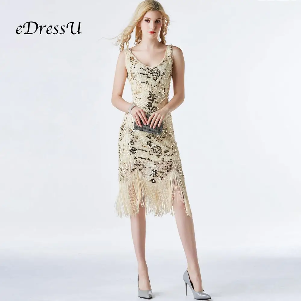 eDressU Sexy Gold Sequin Dress Paillette 1920s Vintage Flapper Glitter Vestido Robe de Soiree Tassel Evening Party Dress CZ-LF21
eDressU Sexy Gold Sequin Dress Paillette 1920s Vintage Flapper Glitter Vestido Robe de Soiree Tassel Evening Party Dress CZ-LF21