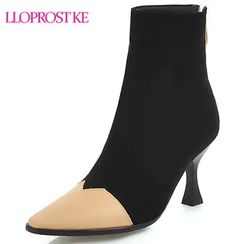 Lloprost ke women fashion ankle boots beige pointed toe patchwork suede high heel back zip booties dress party office shoes D427
Lloprost ke women fashion ankle boots beige pointed toe patchwork suede high heel back zip booties dress party office shoes D427