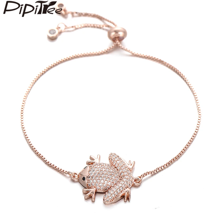 Pipitree Luxury Full Micro Cubic Zirconia Big Frog Chain Bracelet for Women Men Animal Charm Rose Gold Color Bracelets Jewelry
Pipitree Luxury Full Micro Cubic Zirconia Big Frog Chain Bracelet for Women Men Animal Charm Rose Gold Color Bracelets Jewelry