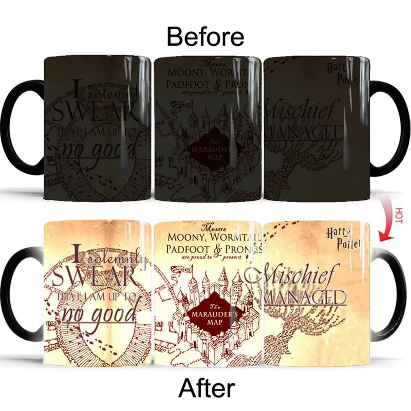 1pcs Creative Harry Magic Mugs Marauders Map Color Changing Mug Potter Mischief Managed Ceramic Coffee Cup Christmas Gift
1pcs Creative Harry Magic Mugs Marauders Map Color Changing Mug Potter Mischief Managed Ceramic Coffee Cup Christmas Gift