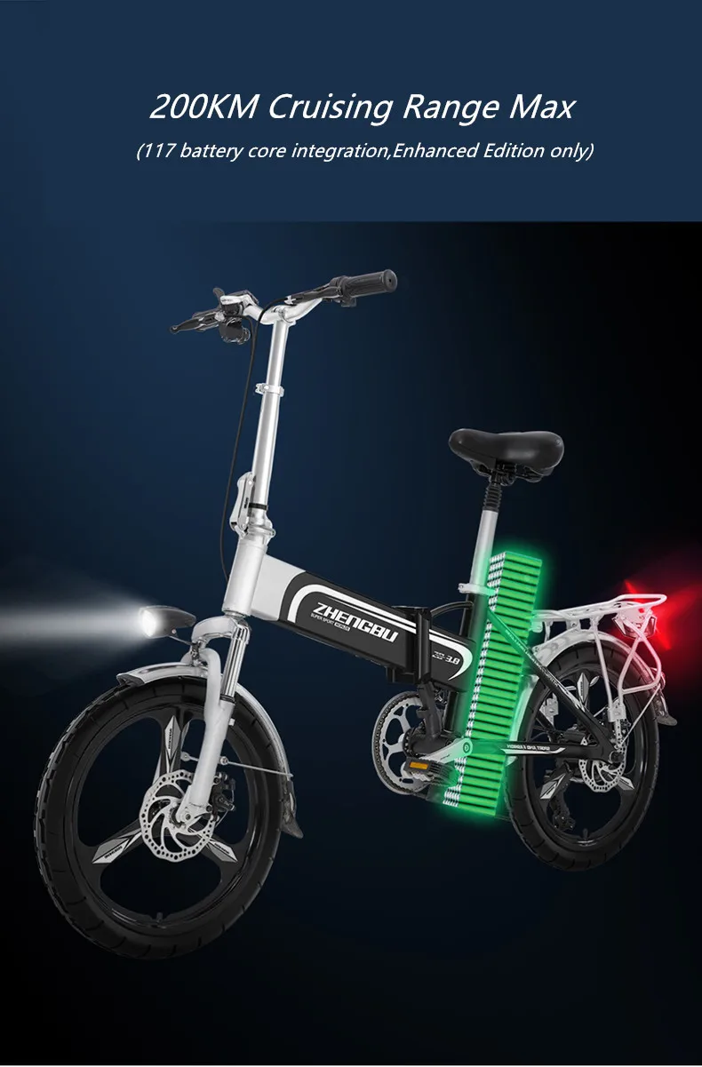 Flash Deal Electric Bike 16 20 inch 48V 400W Lithium Battery Mountain Electric Bike 7 Speed Electric Bicycle downhill Foldable ebike 6