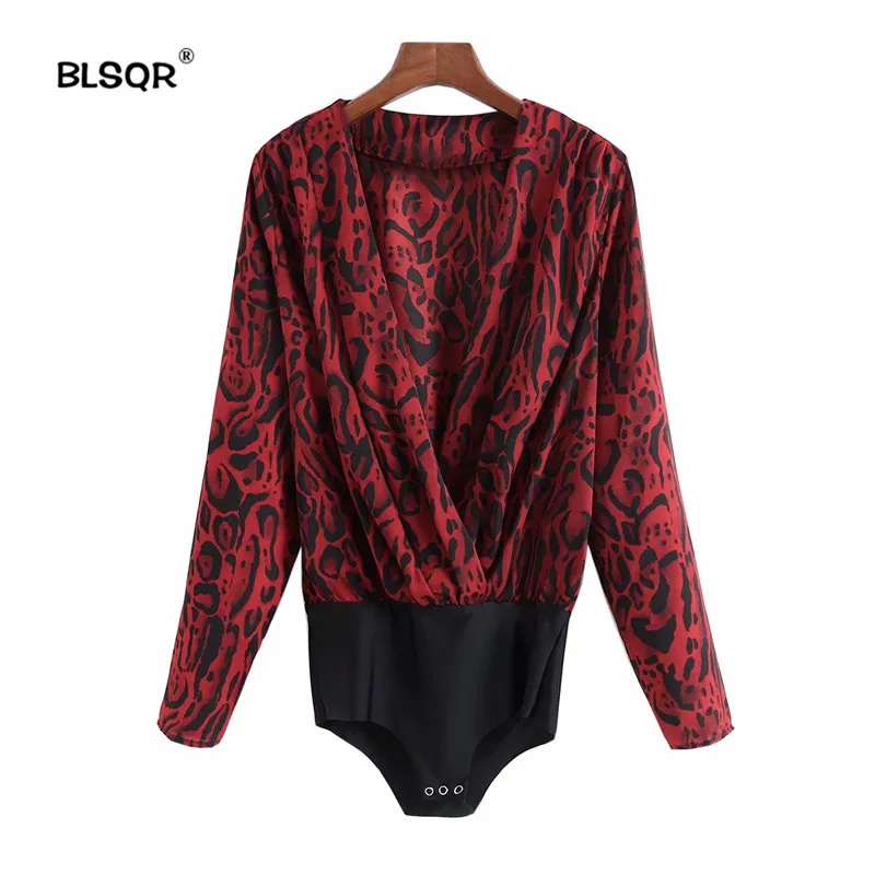 Women Sexy Deep V neck Leopard Print Bodysuits Animal Pattern Elastic Waist Long Sleeve Pleated Playsuits Female Casual Red Tops
Women Sexy Deep V neck Leopard Print Bodysuits Animal Pattern Elastic Waist Long Sleeve Pleated Playsuits Female Casual Red Tops