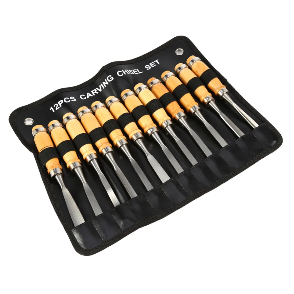 12Pcs Wood Chisels Set Gouges Shapes Carving Wood Tools herramientas tallar madera ferramenta para esculpir madeira Woodworking
12Pcs Wood Chisels Set Gouges Shapes Carving Wood Tools herramientas tallar madera ferramenta para esculpir madeira Woodworking
