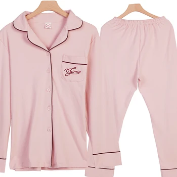 Spring Autumn Pajamas 100%Cotton Pyjamas Women Pijama Long Sleeve Turn-down Collar Cardigan Casual Two Piece Set Pyjama Femme
Spring Autumn Pajamas 100%Cotton Pyjamas Women Pijama Long Sleeve Turn-down Collar Cardigan Casual Two Piece Set Pyjama Femme