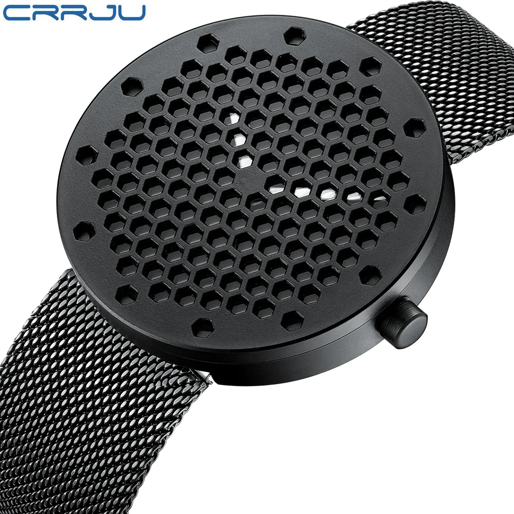 Fashion Mens Black Watches CRRJU 2018 New Casual Business Full Steel Mesh Band Wrist Watch Waterproof 30M Relojes Gift For Men
Fashion Mens Black Watches CRRJU 2018 New Casual Business Full Steel Mesh Band Wrist Watch Waterproof 30M Relojes Gift For Men