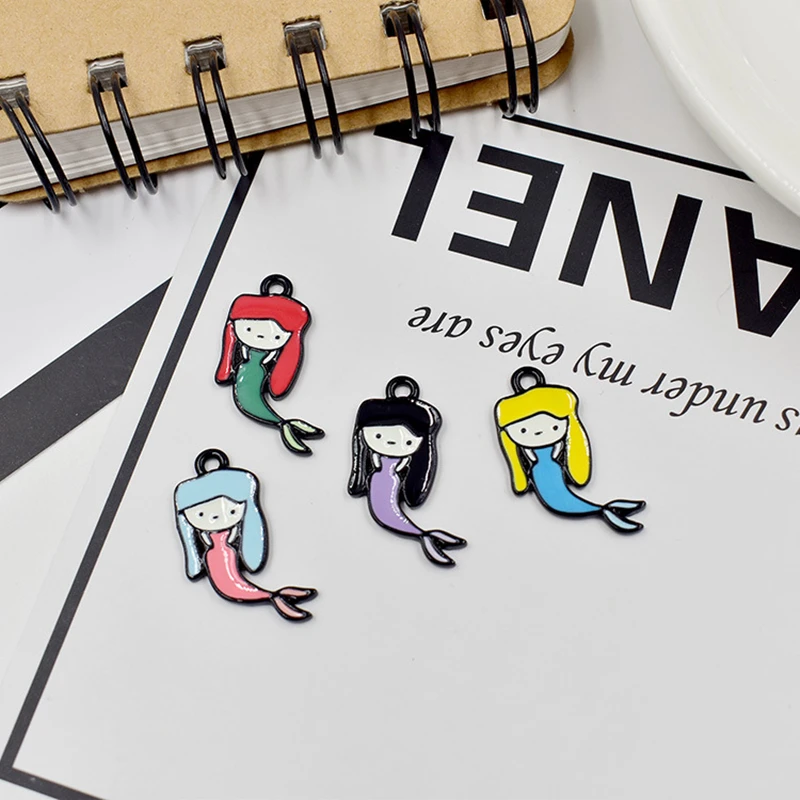 MRHUANG 10pcs/lot Cute Mermaid Cartoon Enamel Charms Pendant Fashion Jewelry Accessories fit Bracelet
MRHUANG 10pcs/lot Cute Mermaid Cartoon Enamel Charms Pendant Fashion Jewelry Accessories fit Bracelet