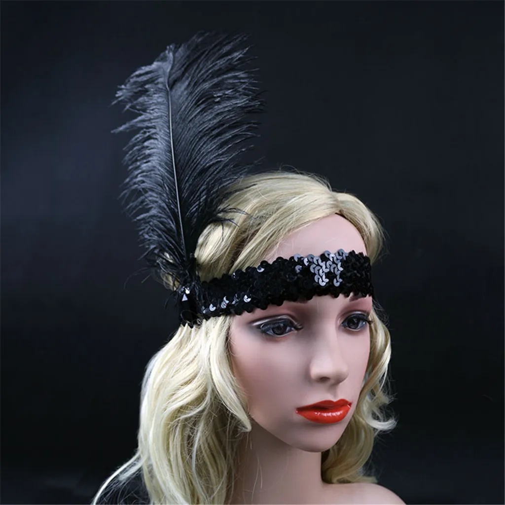 Headpiece soft Feather Flapper Headband Great Gatsby comfortable Headdress Vintage L50/0109
Headpiece soft Feather Flapper Headband Great Gatsby comfortable Headdress Vintage L50/0109