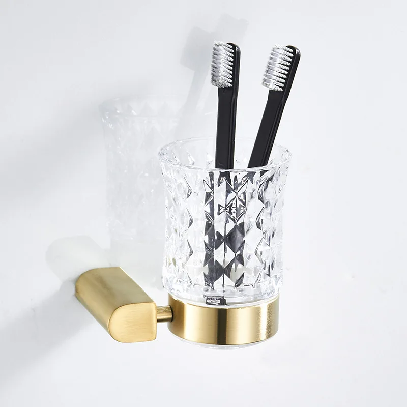 Modern Gold Brushed Single Cup Holder Stainless Steel Base & Crystal Cup Metal Toothbrush Cup Holder Wall Hanging Tumbler Holder
Modern Gold Brushed Single Cup Holder Stainless Steel Base & Crystal Cup Metal Toothbrush Cup Holder Wall Hanging Tumbler Holder