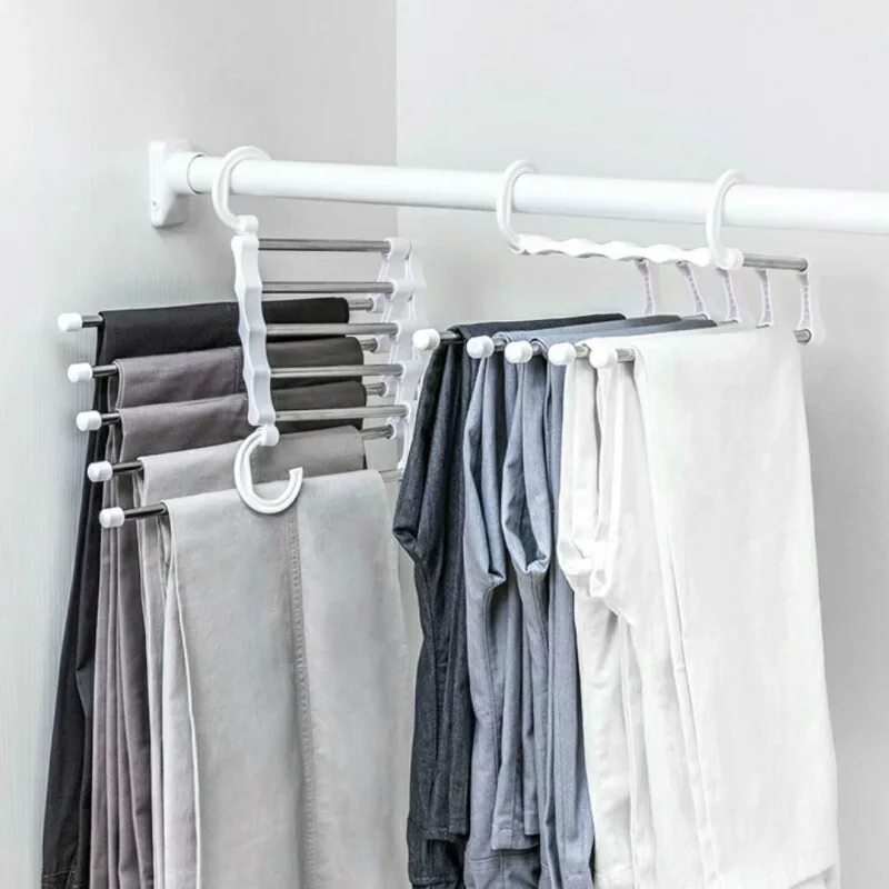 ABS Stainless Steel Cloth Storage Rack Multifunction Dual Hooks 5 Ways Pants Trousers Hanger Rack Black Save Space
ABS Stainless Steel Cloth Storage Rack Multifunction Dual Hooks 5 Ways Pants Trousers Hanger Rack Black Save Space