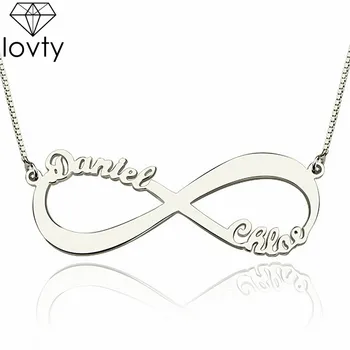 lovty Personalized Infinity Pendant Necklace Engrave 2 Names Necklace Silver Lover Necklace Jewelry Mother's Day Custom Gift
lovty Personalized Infinity Pendant Necklace Engrave 2 Names Necklace Silver Lover Necklace Jewelry Mother's Day Custom Gift
